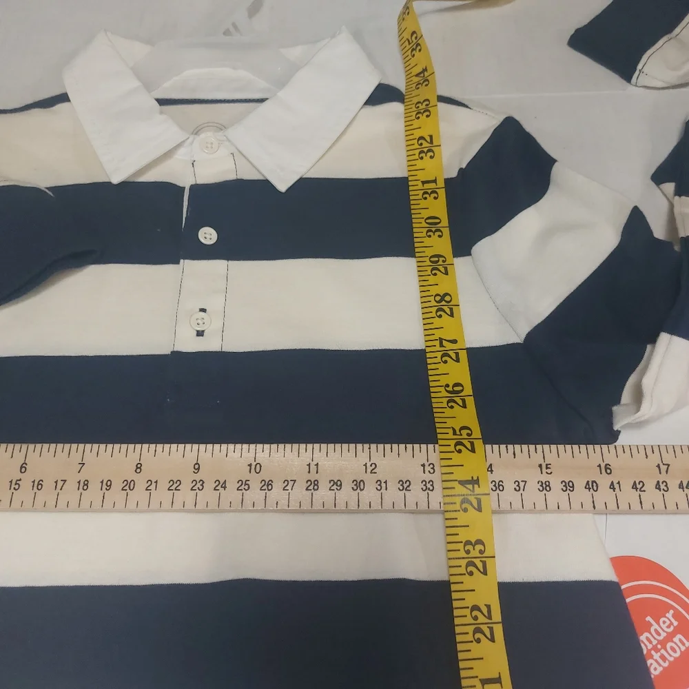 Wonder Nation Girls Navy Blue and White Striped Longsleeve Size XL 14/16 - Picture 4 of 13